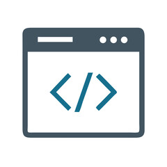 Aufkleber - Code Window Icon Representing HTML and Web Development