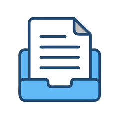 Fototapete - File Tray Icon Representing Document Submission and Organization