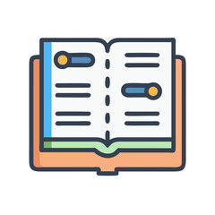 Poster - Open Book Icon Representing Reading Material and Educational Content