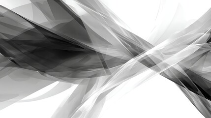Wall Mural - abstract black and white fractal composition with dynamic lines and forms arrangement effect.
