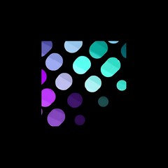 Wall Mural - abstract colorful rounded shapes on dark background design with a dynamic and modern composition.