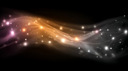 Wall Mural - abstract futuristic network mesh with glowing nodes and interconnected lines on a dark backdrop