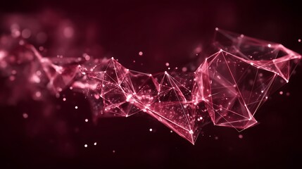Wall Mural - abstract geometric network plexus with deep red tones visual data structure and elegant presentation