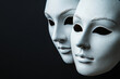 © Di Studio - white masks with theatre concept on black background