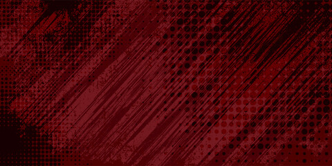 Wall Mural - Dots halftone and red color pattern gradient grunge texture background. Dots pop art comics sport style vector illustration eps10.