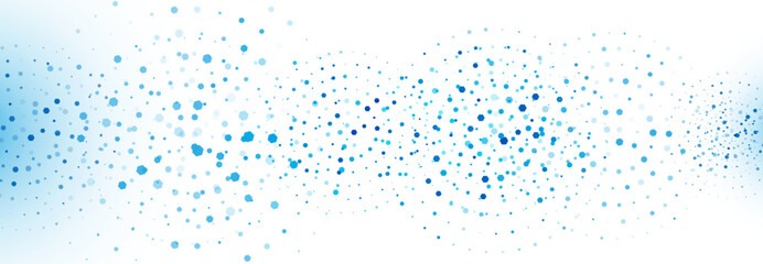 Poster - Blue Gradient Hexagonal Dots Pattern on White Abstract Background
