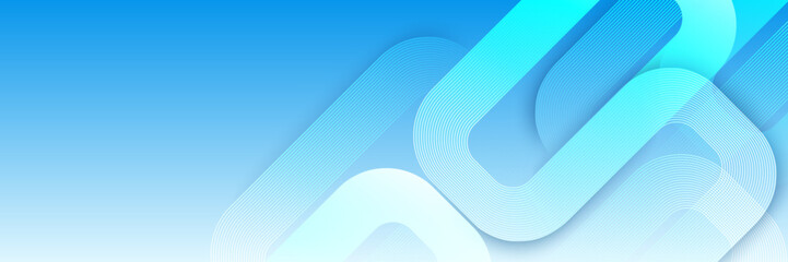 Poster - Abstract Blue Technology Curve Lines on Gradient Background