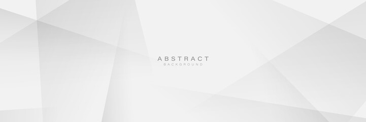 Fototapete - Minimal Abstract White Polygonal Background with Transparent Shapes