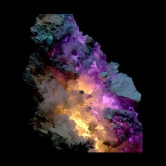 Wall Mural - Colorful Cosmic Cloudscape with Nebula Dust Clusters and Celestial Formations Artistic Design