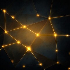 Wall Mural - constellation network illuminating interconnected digital data points on dark textured canvas backdr