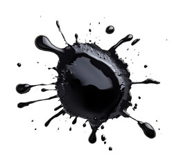 Wall Mural - Dynamic black paint splash minimalist isolated on transparent background