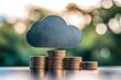 © Julia - Cloud computing and financial technology are represented by an image of coins stacked with a cloud above