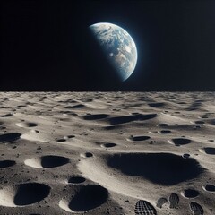 lunar landscape marble footprints ar