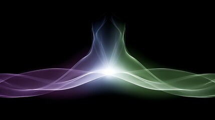 Wall Mural - ethereal convergence abstract flow of light streaks on black backdrop for digital art design