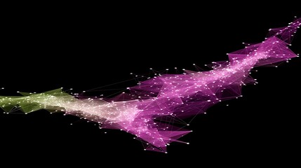 Wall Mural - ethereal network connection abstract design in purple tones sci fi visualization background.