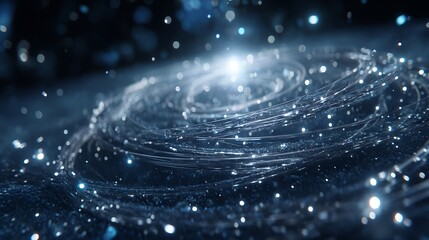 Wall Mural - ethereal spiral galaxy formation cosmic dust and light twirling abstract nebula universe visuals.
