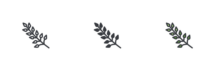 Aufkleber - Willow twig different style icon set