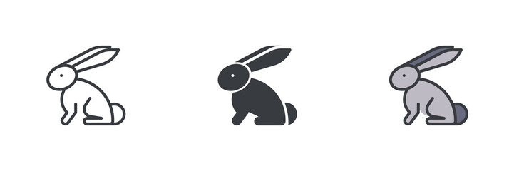 Aufkleber - Easter Bunny different style icon set
