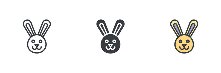 Aufkleber - Easter bunny different style icon set
