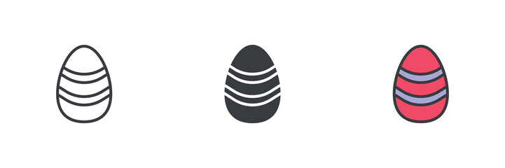 Aufkleber - Decorated Easter egg different style icon set