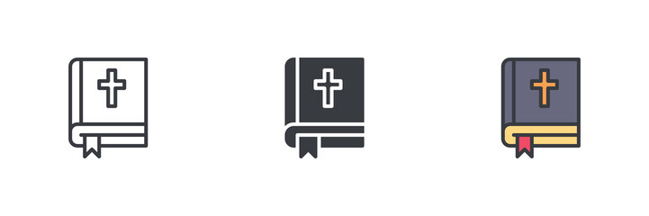 Aufkleber - The Holy Bible Book different style icon set