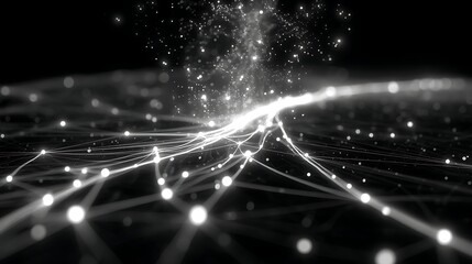 Wall Mural - light network connectivity abstract digital illustration interconnected system nodes futuristic.