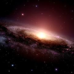 Wall Mural - luminous cosmic galaxy formation in deep space exploration with interstellar stellar clouds