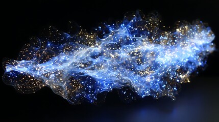 Wall Mural - nebulous cloud of stars and light forming shape in space with particles creating unique display art.