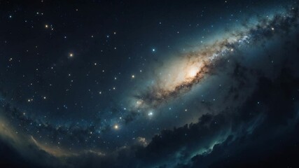 Wall Mural - panoramic view of the universe featuring galaxy and stars against a night sky backdrop
