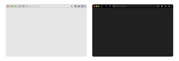 Fototapete - browser window Website UI mockup template with frames for PC, laptop, tablet, and mobile. Includes light and dark modes.