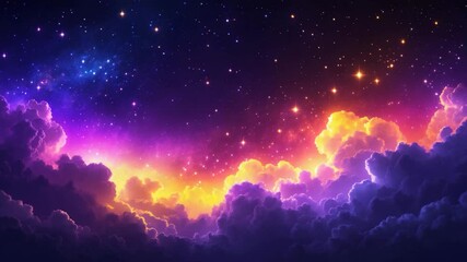 Wall Mural - nighttime dark blue sky with glowing stars and background