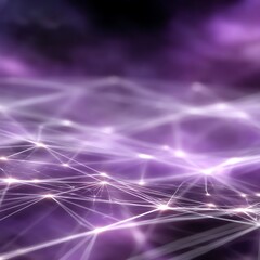 Wall Mural - purple network of interconnected lines and nodes displaying a global data connection and communicati
