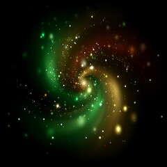 Wall Mural - Radiant Universe Glow Spiral Nebula Green and Gold Cosmic Wonder Celestial Energy Light Phenomena