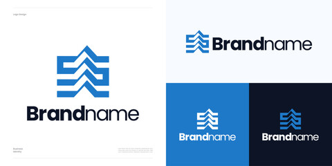 Creative Letter S home roof logo icon design vector, Initial S house symbol for real estate, architect repair, architecture, roofing, building construction, residential agency, interior furniture sign