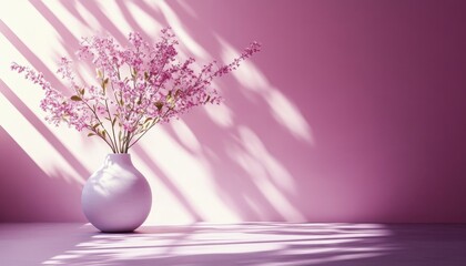 Fototapete - Delicate pink flowers bloom gracefully under warm sunlight at dusk, creating a serene atmosphere filled with tranquility and beauty