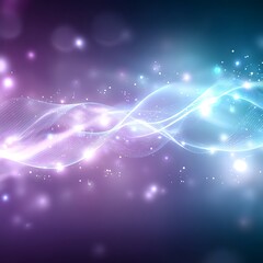 Wall Mural - serene waveforms with glowing particles abstract illustration for modern digital backgrounds