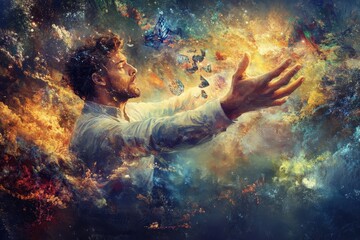 Wall Mural - a man with a magical ability to make anyone around him feel immense happiness begins to question if 