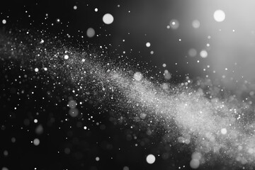 Leinwandbilder - Galactic dust and starry particles create a cosmic atmosphere with shimmering lights in a dark space background