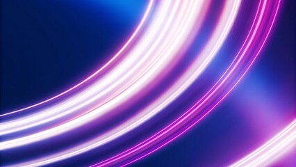 Poster - Dark blue abstract background with ultraviolet neon glow, blurry light lines, waves, futuristic motion energy, digital light streaks, glowing curves, night-inspired modern design