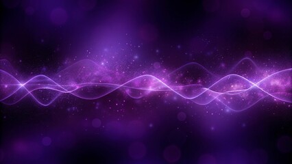 Poster - Digital purple particles wave and light abstract background with shining dots stars, futuristic glowing flow, technology energy swirl, cosmic space motion, glitter sparkle wallpaper