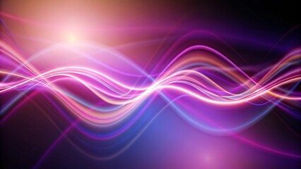 Poster - Futuristic wave panorama background design illustration with lights, digital, abstract, modern, energy flow, neon, glowing pattern, sci-fi, motion blur, dynamic texture, tech vibe