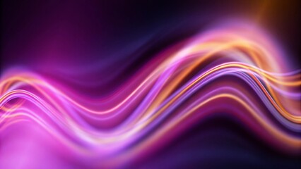 Poster - Futuristic wave panorama background design illustration with lights, digital, abstract, modern, energy flow, neon, glowing pattern, sci-fi, motion blur, dynamic texture, tech vibe