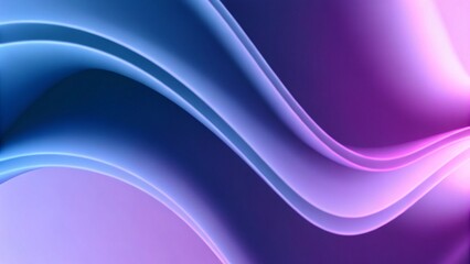 Poster - Minimalistic abstract background with blue violet 3d waves. Banner with purple soft wavy embossed texture. Horizontal poster with copy space for text. Design digital frequency for background