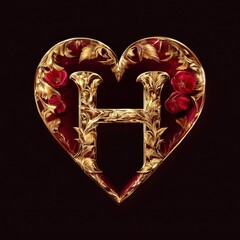 Wall Mural - H Heart: Creative Logo Symbolizing Love for Glamorous Jewelry Gifts and Beauty Inspirations