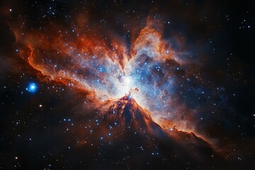 Wall Mural - a scientist discovers a new galaxy where the colors of the sky are actually sentient beings, each co