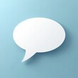 © Viktor - White empty speech bubble balloon over blue background. Chat communication dialogue concept template. Symbol talk conversation thought idea. Design for social media, advertising, marketing, business,