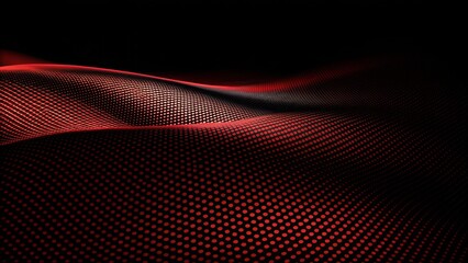 Aufkleber - Abstract red wave design flowing on halftone dots pattern background with copy space, modern dynamic motion curve, stylish backdrop, elegant lines template, smooth flow art wallpaper concept