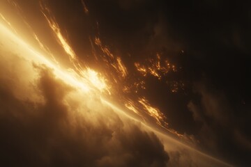 Wall Mural - golden sunrise, celestial cloudscape, dramatic light