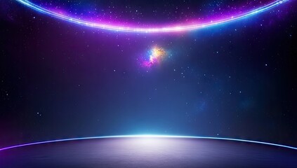 Wall Mural - futuristic space backdrop with vibrant lights