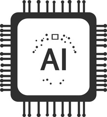 Wall Mural - artificial intelligence microchip icon